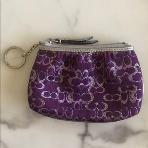 Purple Coach zipcoin purse